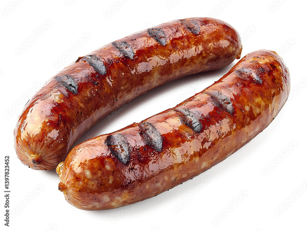 A raw Bratwurst isolate on pure white background perfect for dicut. A raw Bratwurst isolate on pure white background perfect for dicut.