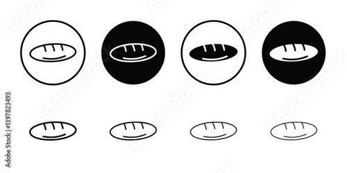 Bread loaf icon logo set vector