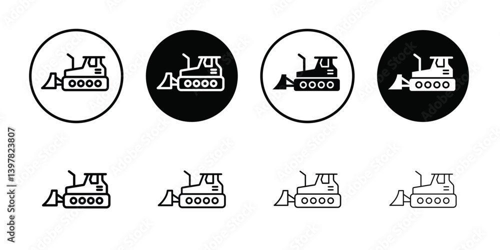 Obraz premium Bulldozer icon logo set vector