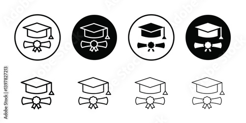 Degree icon logo set vector