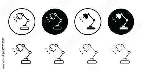 Desk lamp icon logo set vector