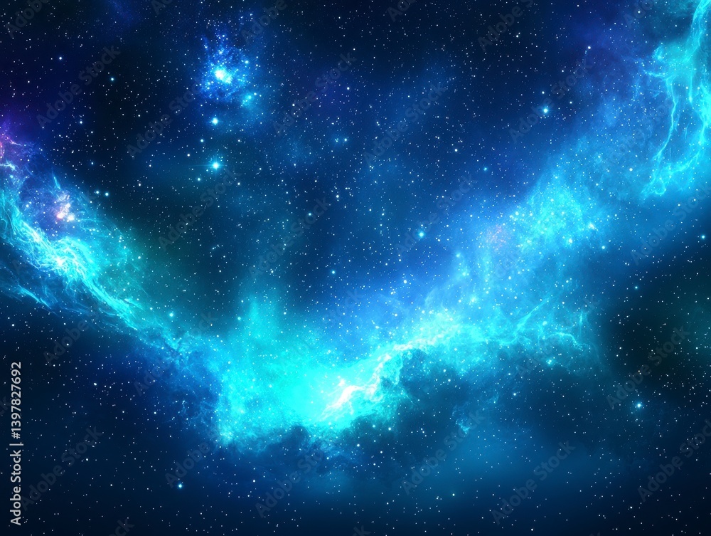 Fototapeta premium Celestial event cosmic nebula in space digital art night sky vibrant colors abstract concept