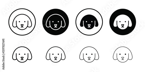 Dog icon logo set vector