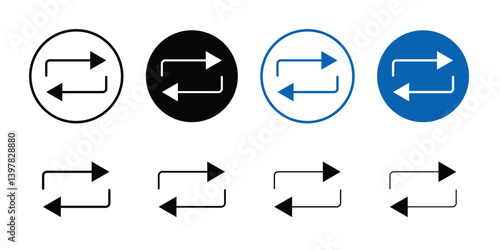 Exchange icon logo set vector