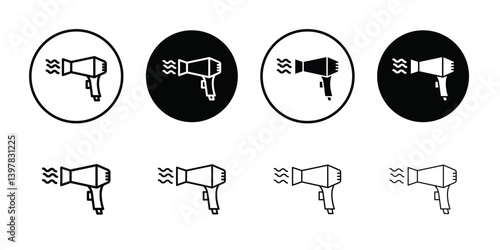 Hair dryer icon logo set vector