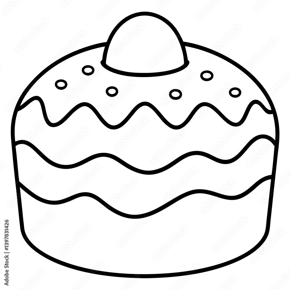 Easter Cake Outline  happy easter vector for digital free vector download 