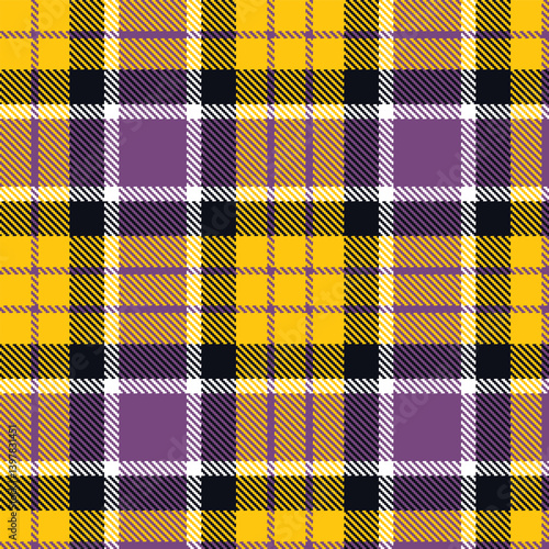 Elegant Deep sunflower & Dusky bruise Seamless Tartan Textile Design