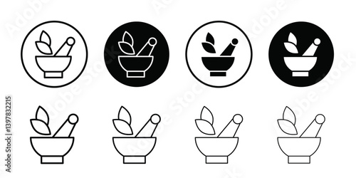 Herbal medicine icon logo set vector
