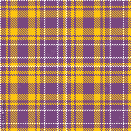 Elegant Seamless Tartan featuring Dusky bruise and Iridescent sunflower Textile Design