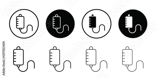 IV bag icon logo set vector