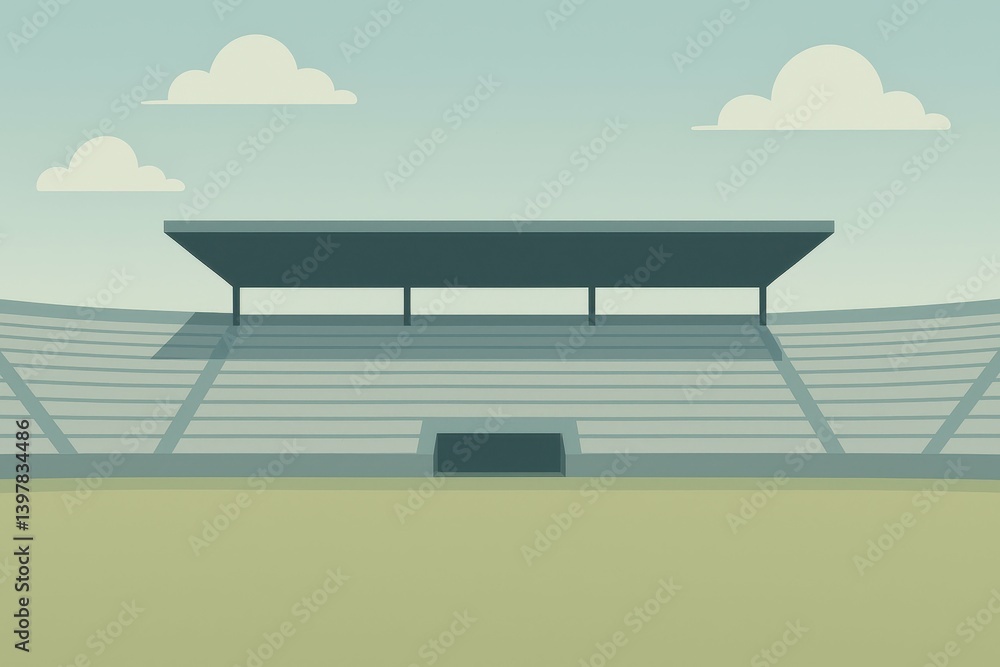 Fototapeta premium Minimalist Stadium Design Featuring Simple and Clean Elements