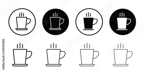 Mug icon logo set vector