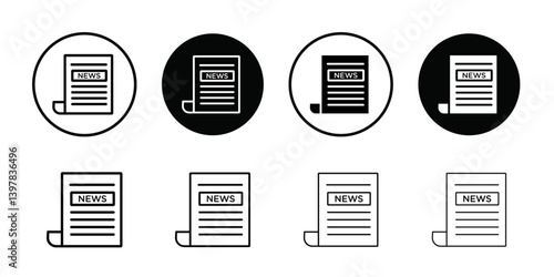Newspaper icon logo set vector