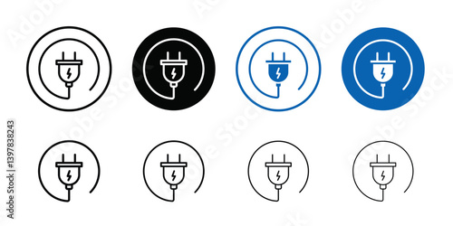 Plug icon logo set vector