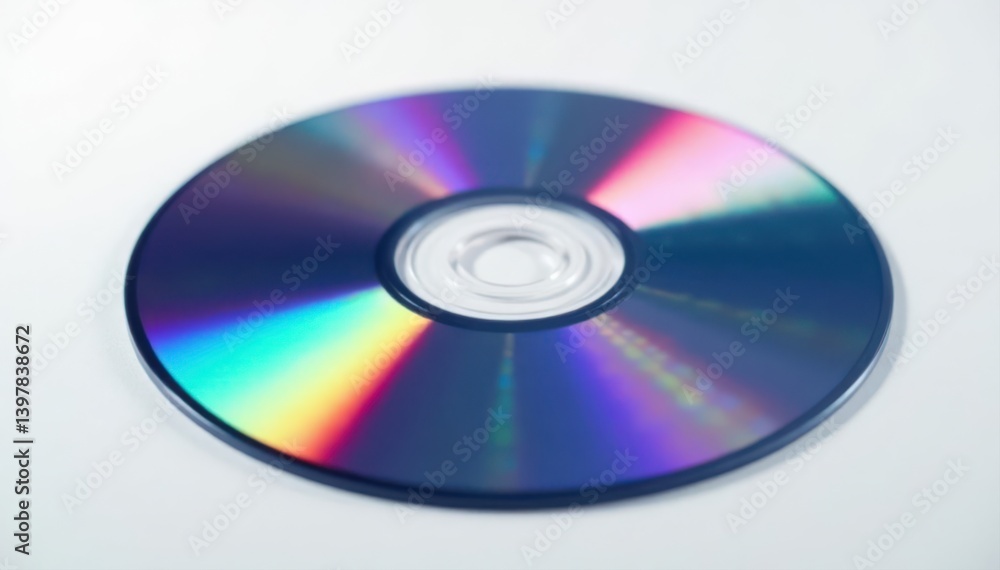 Glossy DVD on white background with soft shadow , technology, studio Glossy DVD on white background with soft shadow , technology, studio