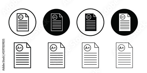 Report card icon logo set vector