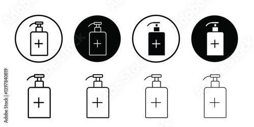 Sanitizer icon logo set vector