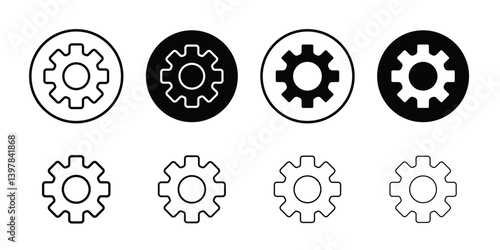 Settings gear icon logo set vector