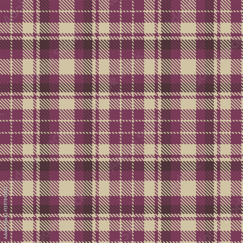 Plaid pattern seamless. Mellow dark mauve & Cool putty Tartan Textile Design. 
