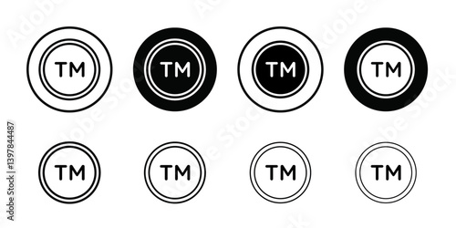 Trademark icon logo set vector