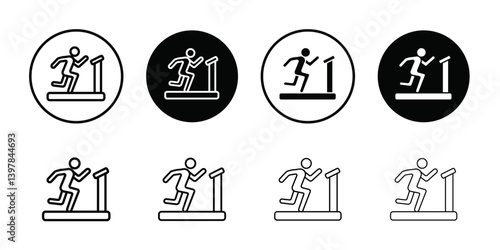 Treadmill icon logo set vector