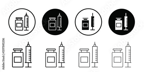 Vaccination icon logo set vector