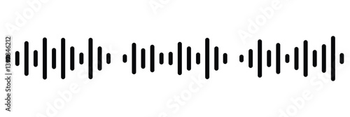 Set of Black soundwave equalizer isolated on white background. Abstract music wave, radio signal frequency
 and digital voice visualisation. Audio sound symb of vector illustration