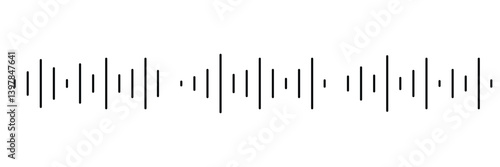 Set of Black soundwave equalizer isolated on white background. Abstract music wave, radio signal frequency
 and digital voice visualisation. Audio sound symb of vector illustration