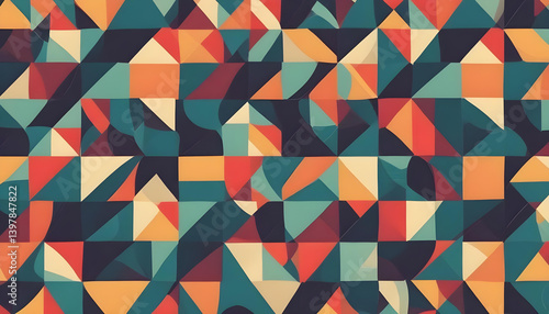 Wallpaper Mural A captivating display of colorful geometric shapes forms a stylish abstract design pattern. Torontodigital.ca
