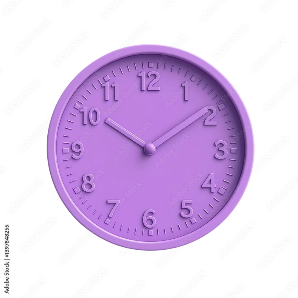 Lavender Purple Clock, Minimalist Timepiece Design Lavender Purple Clock, Minimalist Timepiece Design