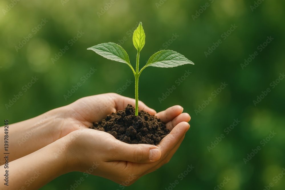 Growing a New Plant in Hands With Rich Soil in a Lush Green Environment During Daytime Growing a New Plant in Hands With Rich Soil in a Lush Green Environment During Daytime