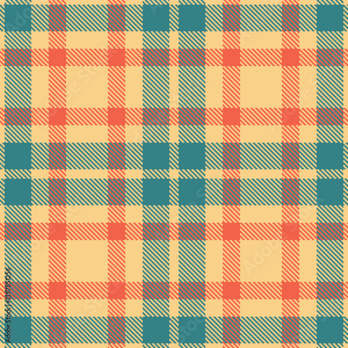 Elegant Rich sand & Bright deep aqua Seamless Tartan Textile Design