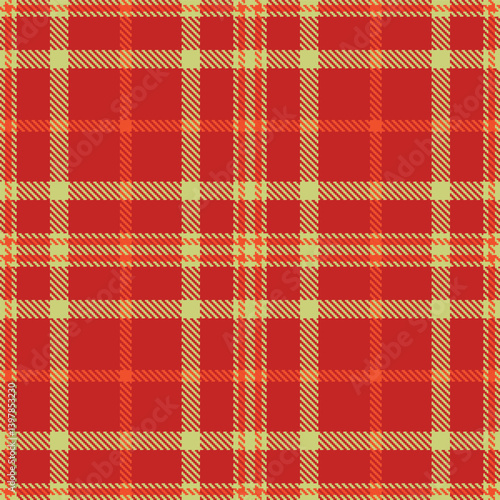 Vintage greenish beige Tartan patterns fabric texture. Elegant Light scarlet Seamless Tartan