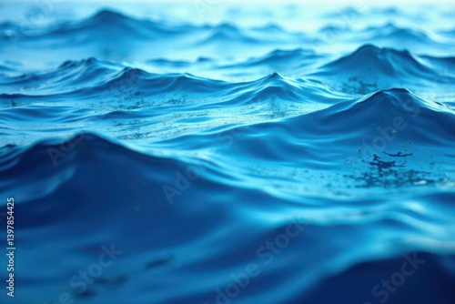 Abstract swirling blue ocean texture, calming waves , ocean, depth, digital art