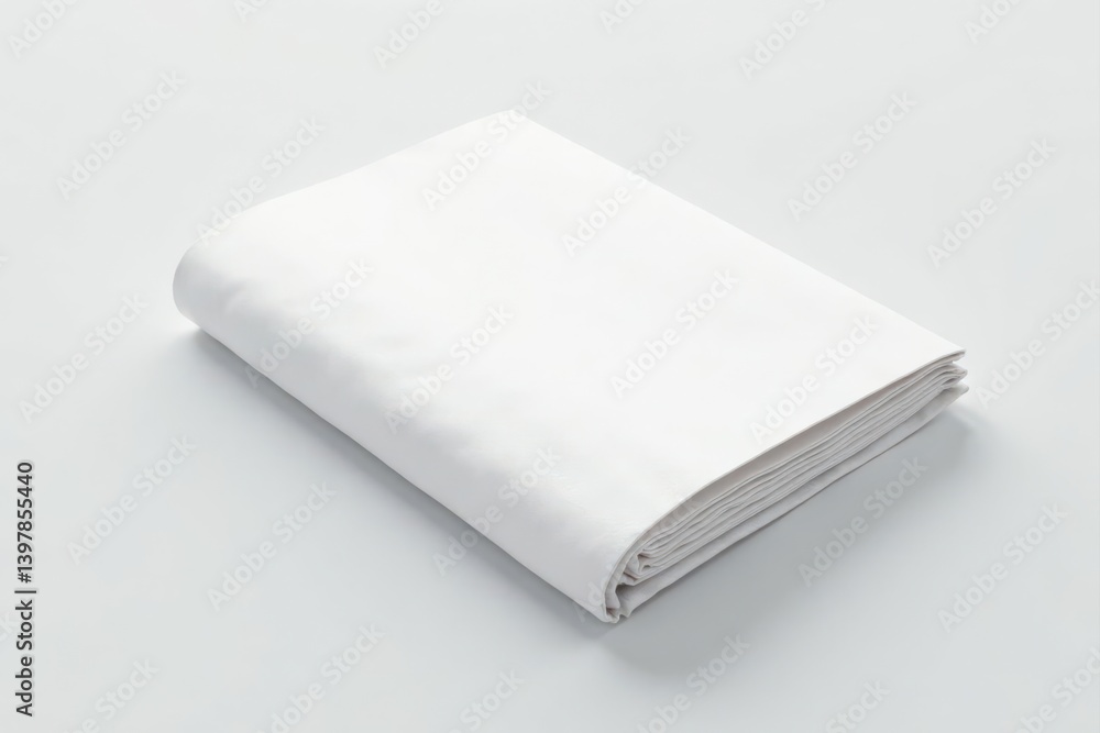 Neatly folded blank sheet, sharp creases, pristine white , origami, abstract, isolated Neatly folded blank sheet, sharp creases, pristine white , origami, abstract, isolated