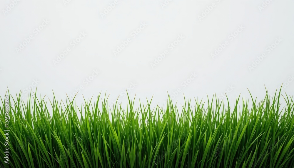 Fototapeta premium Lush green grass growth natural landscape photograph outdoor environment close-up view nature's beauty