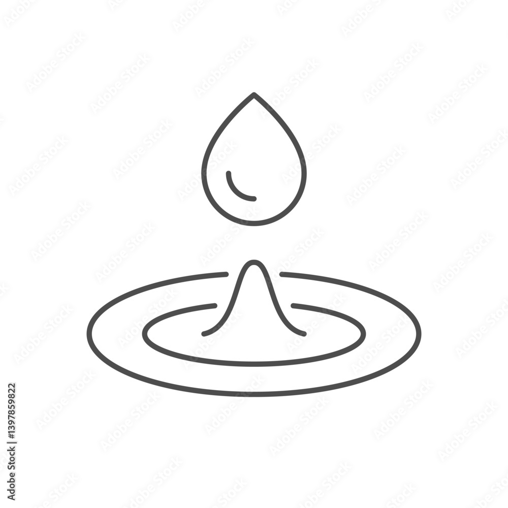 Fototapeta premium Water splash line outline icon