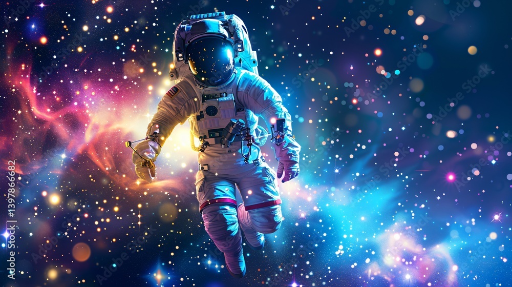 Astronaut Floating in Cosmic Nebula of excellence in splendor beyond compare with grace in style Astronaut Floating in Cosmic Nebula of excellence in splendor beyond compare with grace in style