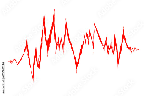heart beat vector in red without background