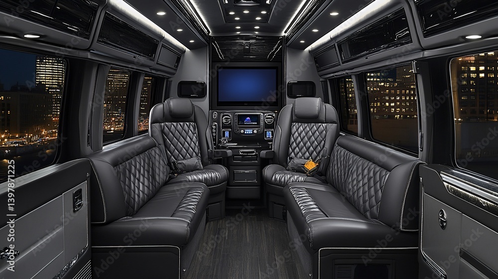 Obraz premium Luxurious van interior with premium seating