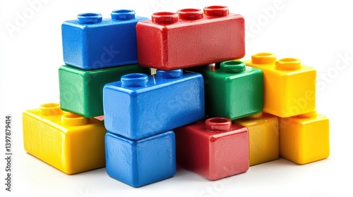 Connect Toys Colorful building blocks stacked together, showcasing creativity and playfulness.