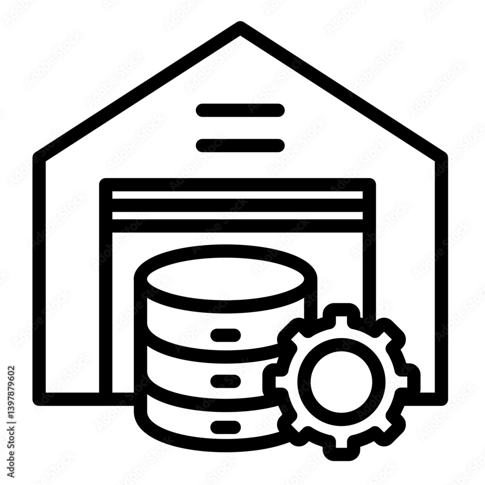 Business Data Warehousing Icon Element For Design Business Data Warehousing Icon Element For Design