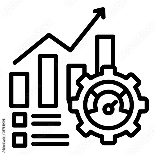 Operational Efficiency Dashboard  Icon Element For Design	