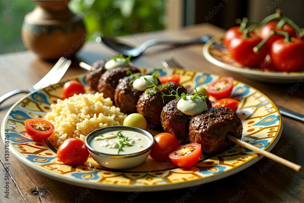 Vibrant Kebab Scene Vibrant Kebab Scene