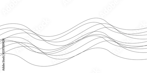 Black line wave on white background. vector illustration eps10
