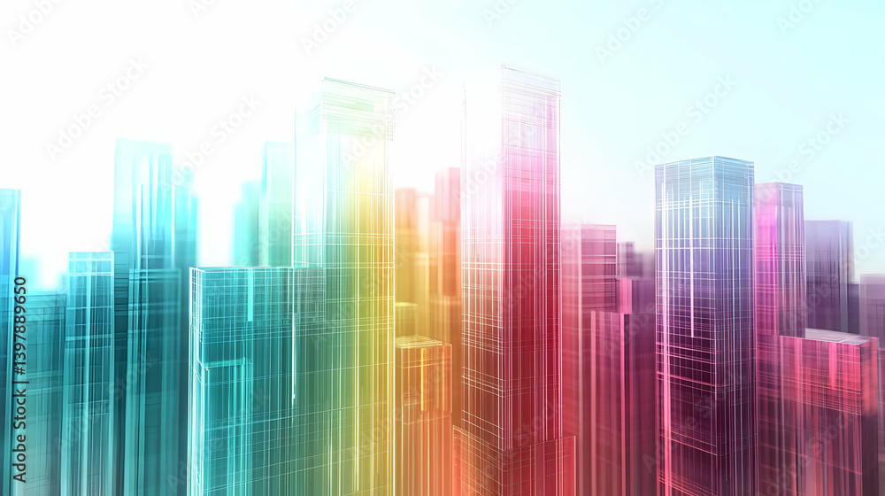 Colorful Abstract Cityscape With Vibrant Buildings Colorful Abstract Cityscape With Vibrant Buildings