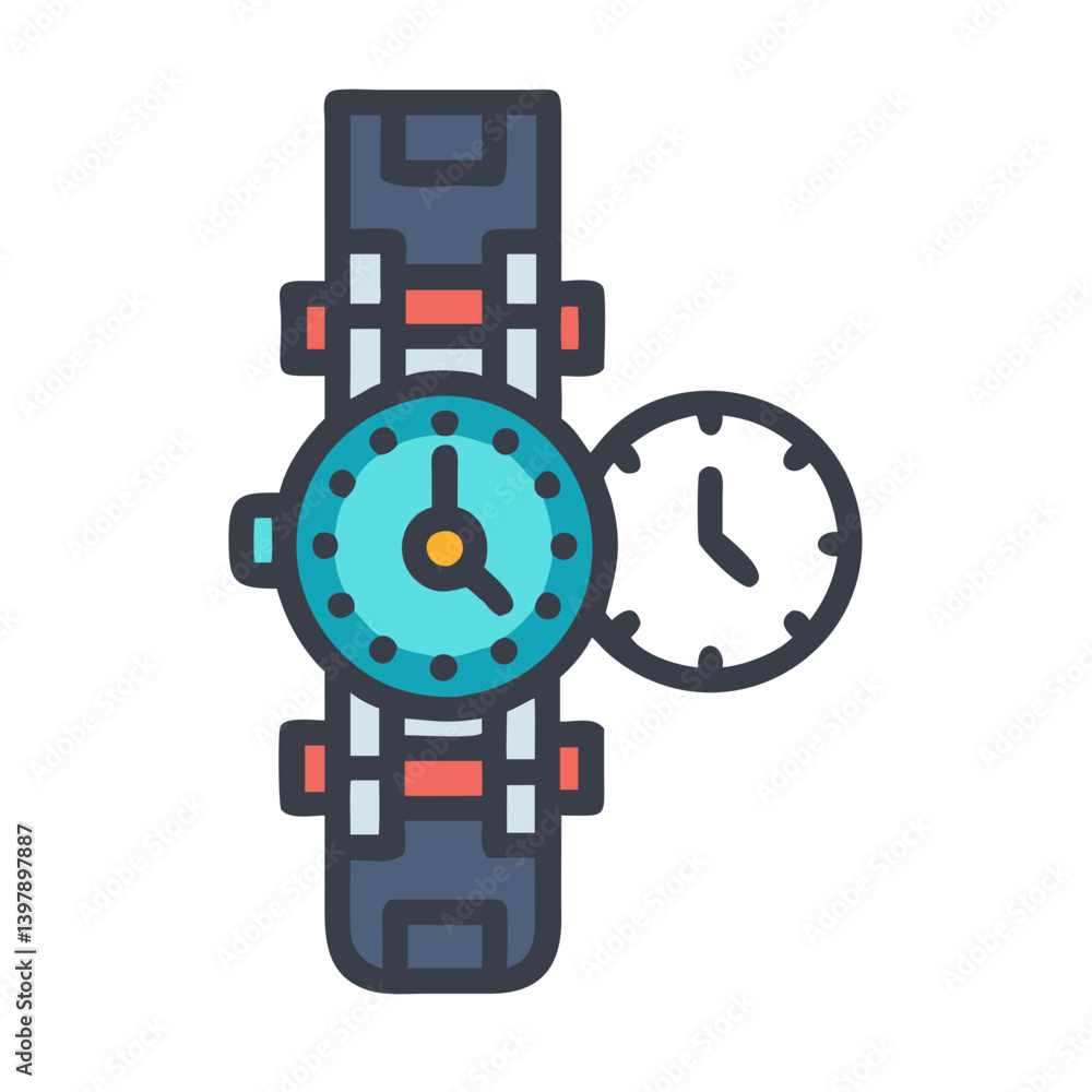 Elegant Customizable Strap Chronograph Design Icon Elegant Customizable Strap Chronograph Design Icon