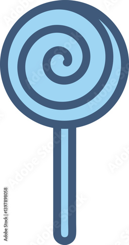 Round swirl lollipop outline vector illustration