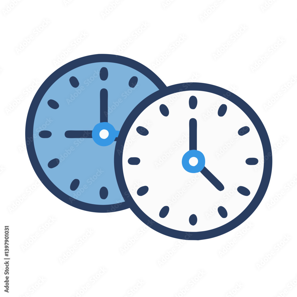 Creative Dual Time Clock Design Icon Creative Dual Time Clock Design Icon