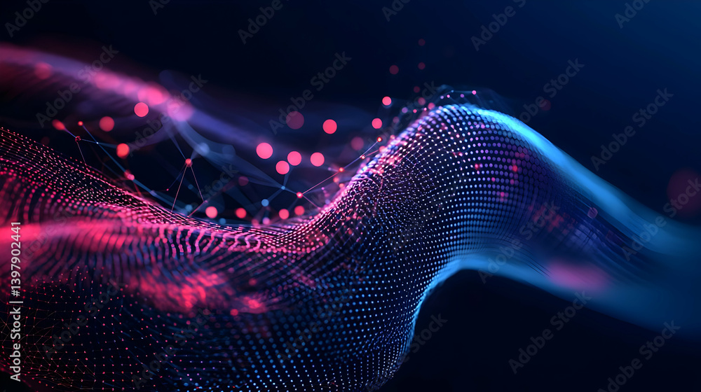Abstract Glowing Dotted Waves Design Abstract Glowing Dotted Waves Design